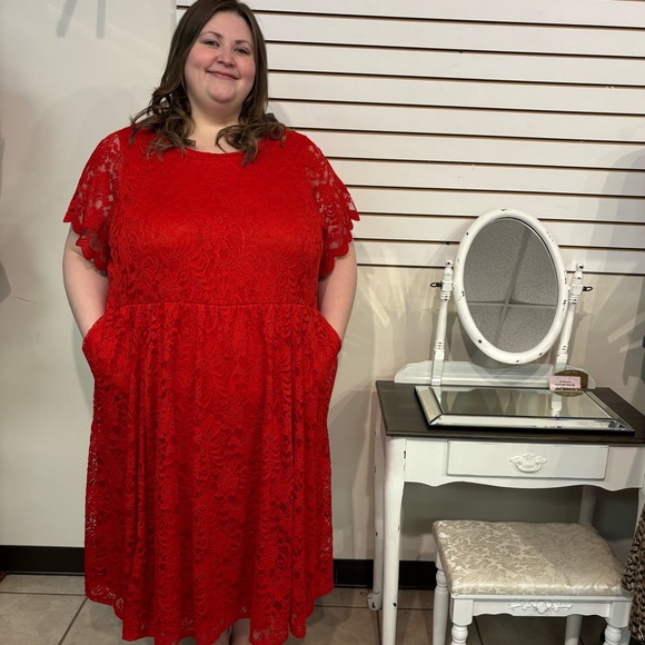 Torrid Red Lace Dress - Picture 1 of 7